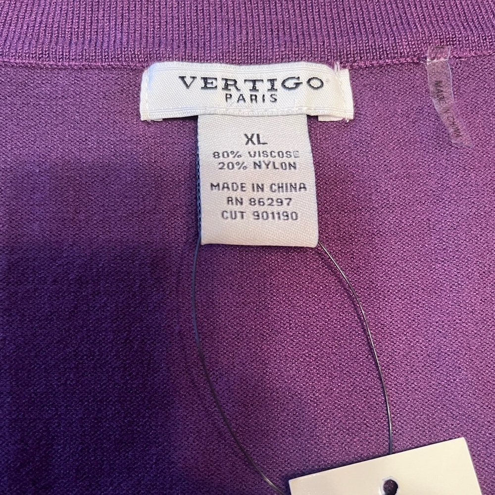 Vertigo Paris Sleeveless Knit V-Neck Sweater Size XL - Picture 6 of 8